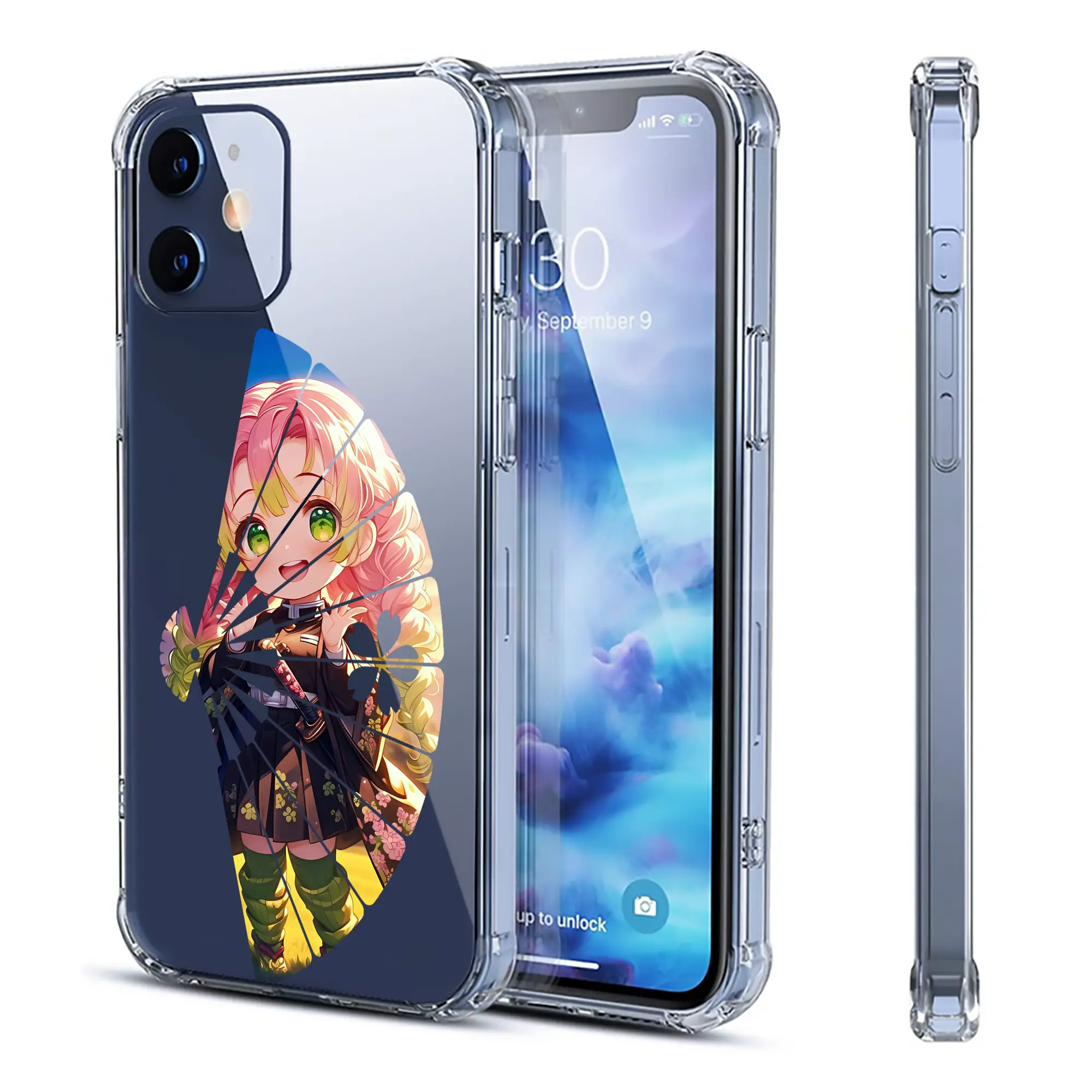 鬼滅の刃 グッズ,甘露寺 蜜璃 - IPhone 12シリーズ対応 ・ 透明スマホケース ・ クリアソフトケース ・ TPU素材 ・ 耐衝撃 ・ 高密着 ・ 防汚 防指紋 ・ 簡単着脱